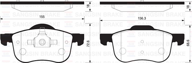 ON BALATA VOLVO S60 00 - 10 S80 98 - 06 V70 97 - 07 XC70 00 - 07 S70 97 - 00 GDB1388