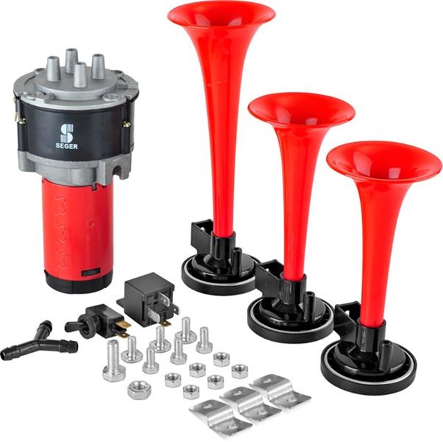 KORNA KOMPRESORLU UC PLASTIK BORULU 12V KIRMIZI