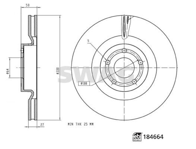 FREN DISKI FORD CAR FEBI 184664