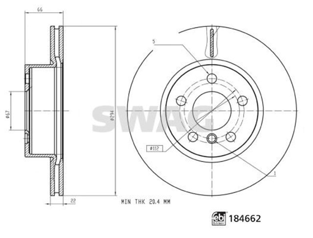 FREN DISKI BMW FEBI 184662