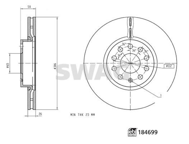 FREN DISKI VW FEBI 184699