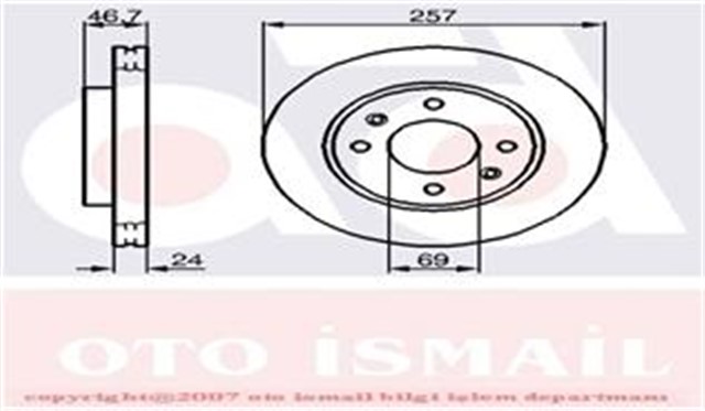 ON FREN AYNASI ELANTRA 1.6 - 1.8 - 2.0 - 2.0CRDI 00 - 06 MATRIX 1.5CRDI - 1.6 - 1.8 01 ABS LI 257X24X4DLXHAVALI