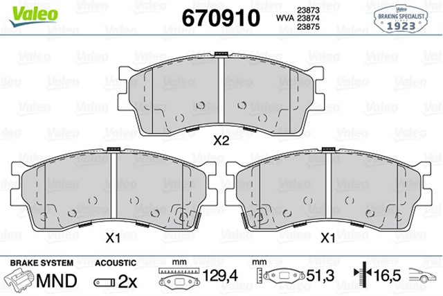 ON BALATA KIA RIO 1.3 - 1.5 CLARUS 1.8I 16V - 2.0I 16V 96