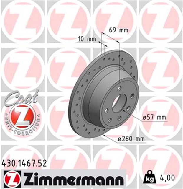 ARKA FREN AYNASI ASTRA F 1.6 1.8 2.0 92/9.98 VECTRA A 1.8 2.0 GT 88/11.95 260X10X4DL DELIKLI - 986478086 - DF2614