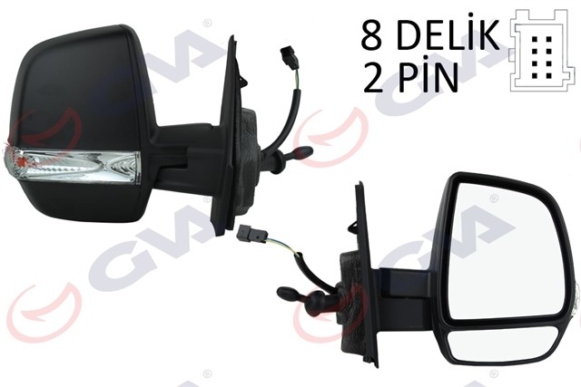 DIS DIKIZ AYNASI SAG DOBLO 11 OPEL COMBO 12 18 MEKANIK SINYALLI CIFT CAM KONVEKS VM - 669R