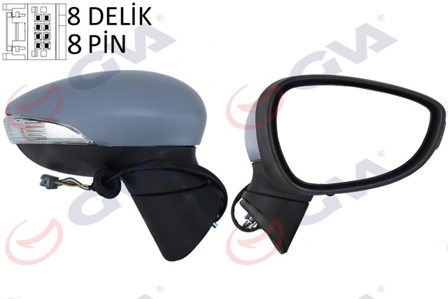 DIS DIKIZ AYNASI SAG FIESTA 08 ELEKTRIKLI ISITMALI KATLANIR SINYALLI 8 FIS VM - 6313EBR