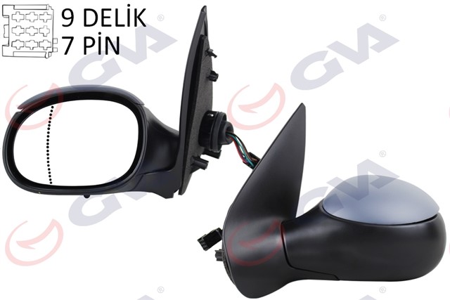 DIS DIKIZ AYNASI SOL 206 98 ELEKTRIKLI ISITMALI ASTARLI ASFERIK 5 FIS VM - 206EHPAL