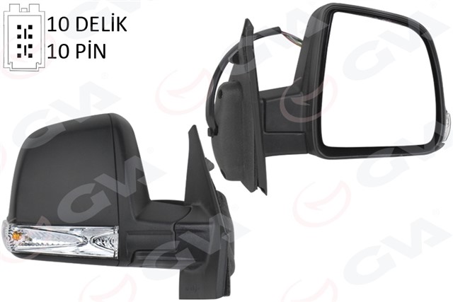 DIS DIKIZ AYNASI ELEKTRIKLI SAG DOBLO III 2011 MD. SINYALLI KATLANIR / POWER FLOK DESENLI 10 FIS