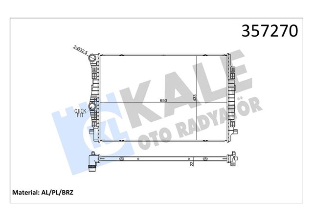 RADYATOR GOLF VII A3 LEON 1.4 TSI - TFSI 2.0 TDI AL/BRZ
