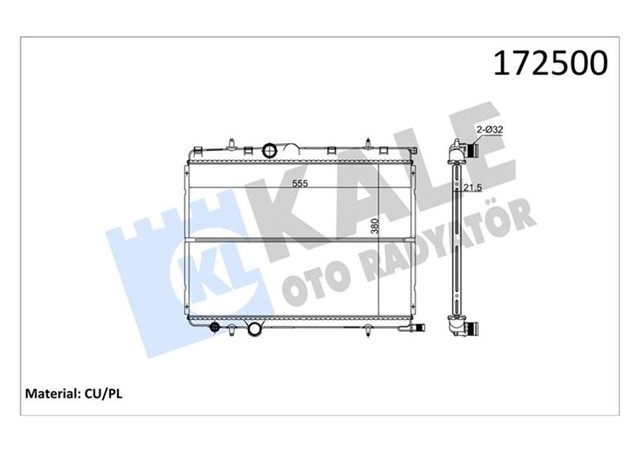 RADYATOR 307 00 C4 04 1.4 - 1.6 16V - PARTNER - BERLINGO 97 2.0HDI 00 AC / - MEKX562X378X27 1 SIRA CU PL