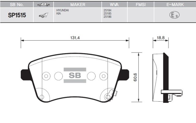 BALATA ON DISK KIA VENGA 1.4 - 1.6 CRDI 10 GDB3509
