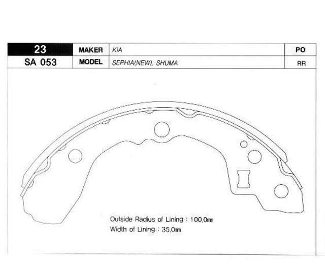 PABUC BALATA ARKA KAMPANA KIA SEPHIA 98 SHUMA 98 - 04 GS8692