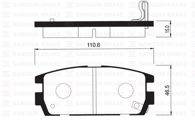 ARKA BALATA HYUNDAI TERRACAN 01 2.5TD - 2.9CRDI - 3.5I V6 110.6X45.5X15.8/16.2 MM GDB3296