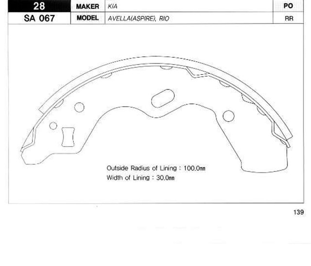 PABUC BALATA ARKA KAMPANA KIA CAPITAL 94 - 99 RIO 00 - 02