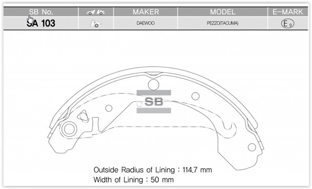 PABUC BALATA ARKA KAMPANA CHEVROLET REZZO 00 GS8748