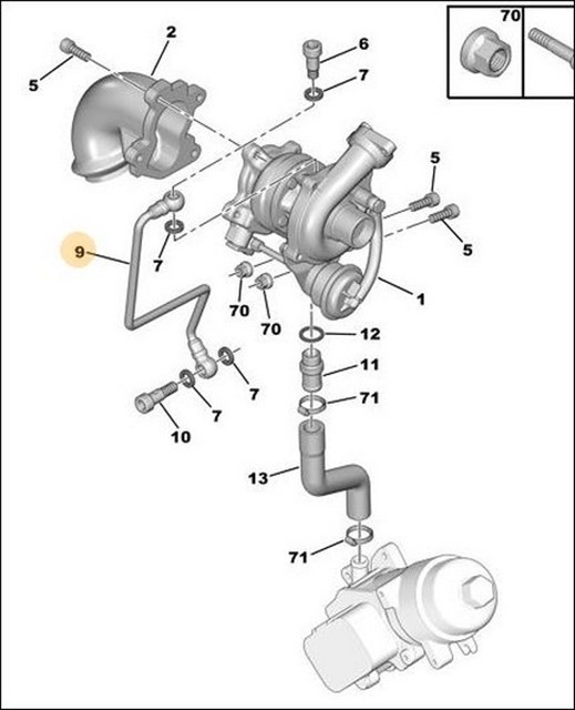 TURBO YAGLAMA BORUSU FIESTA/FUSION/206/307 1.4 TDCI/HDI 99 - 