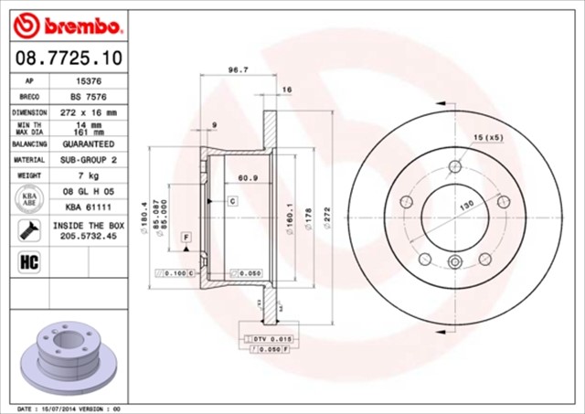 FREN DISKI ARKA MERCEDES SPRINTER B901 B904 . VW LT 28 - 35 - 46 TEK TEKER