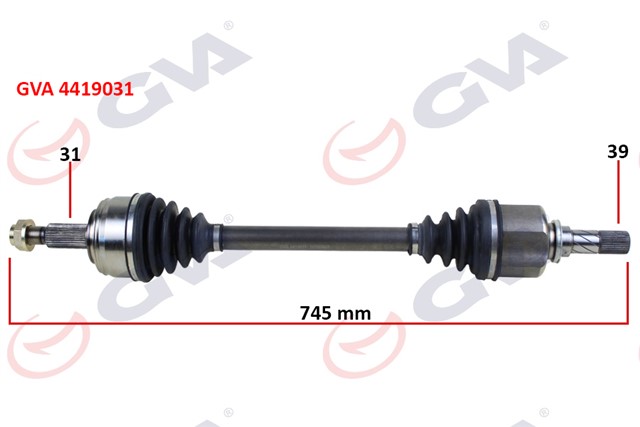 KOMPLE AKS SOL MASTER 3 - MOVANO 2.3 DCI 6 VITES 10 - 745MM