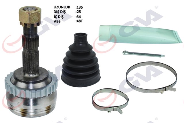 AKS KAFASI DIS ON CORSA C - COMBO 1.3 CDTI - 1.7DTI 00 - 06 ABS LI 29 DIS 22X28X52 150MM