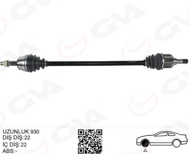 KOMPLE AKS SAG ON FIAT DOBLO 119.223 1.4 01 - 10