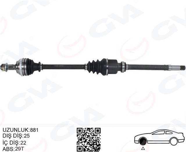 KOMPLE AKS SAG ON PEUGEOT 306 7B.N3.N5 1.6I M - T ABSLI 29 DIS 93 - 02