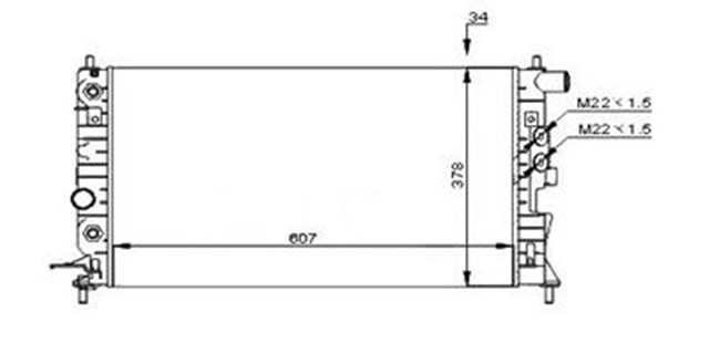 RADYATOR VECTRA B AC KLIMASIZ MEK OTOM 607X374