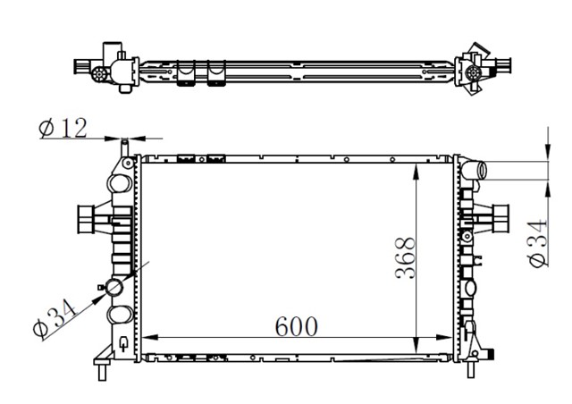 RADYATOR ASTRA G - ZAFIRA 1.4 16V - 1.6 16V - 1.8 16V - 2.0 16V - 2.2 16V AC KLIMASIZ MEKANIK BRAZING 600X368X16