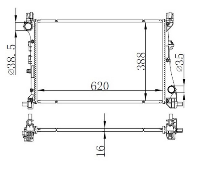 RADYATOR FIAT EGEA 1.3 - 1.4 AL - PL - BRZ 620X388X16