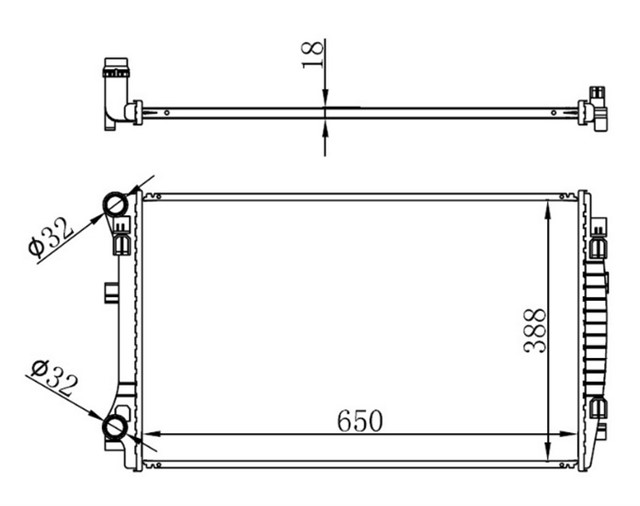 RADYATOR BRAZING GOLF VII - A3 1.2 - 1.4 - 1.6TDI 12 MEK 650X395X22
