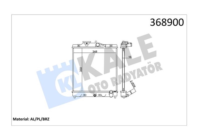 RADYATOR CIVIC V - VI - CRX III AL/PL/BRZ 350X348X17