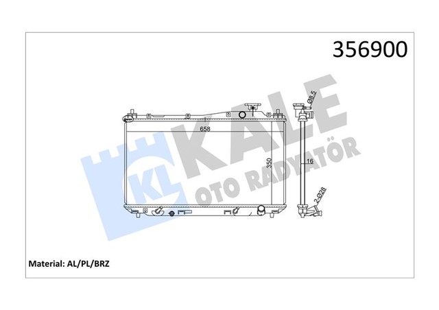 RADYATOR CIVIC VII OTOMATIK AL/PL/BRZ 350X658X16