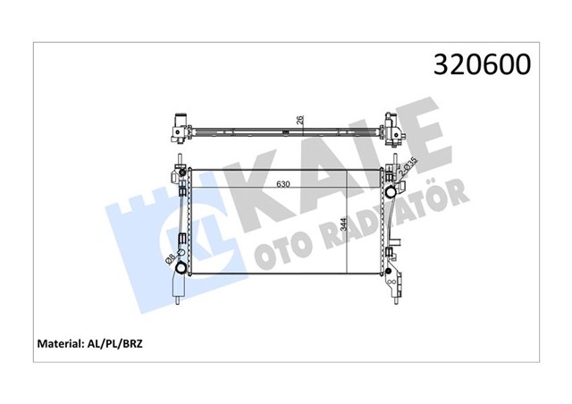 RADYATOR PEUGEOT BIPPER - CITROEN NEMO - FIAT FIORINO 1.3 - 1.4 HDI 08