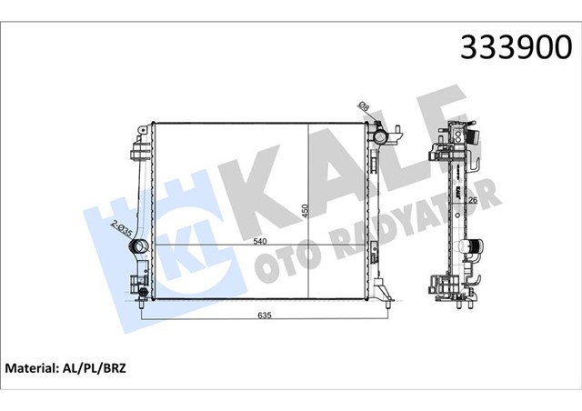 RADYATOR MGN IV 1.5DCI - 1.6 DCI AC MEK. ATOM. AL PL BRZ