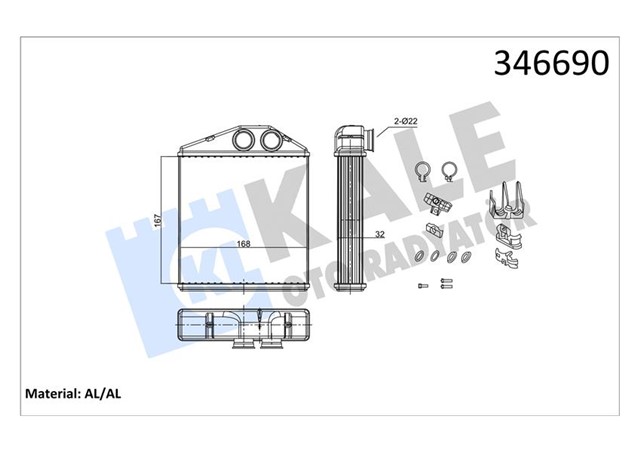 KALORIFER RADYATORU CORSA C - TIGRA TWINTOP 1.2 - 1.4 - 1.8 - 1.3CDTI - 1.7CDTI 00