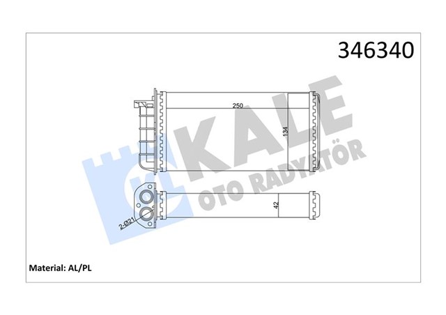 KALORIFER RADYATORU BRAVO 95 - 01 BRAVA 95 - 01 MAREA 96 - 02 250X140X42