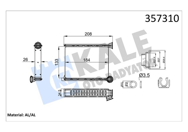 KALORIFER ADYATORU DACIA DUSTER II 1.5 DCI 2017