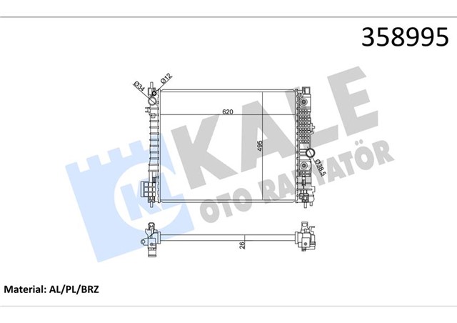 RADYATOR OPEL MOKKA 1.4 - 1.6 12 - MOKKA X 1.4 - 1.6 CDTI 12 - 1300365 - 1300366 - 42418327 - 94552132