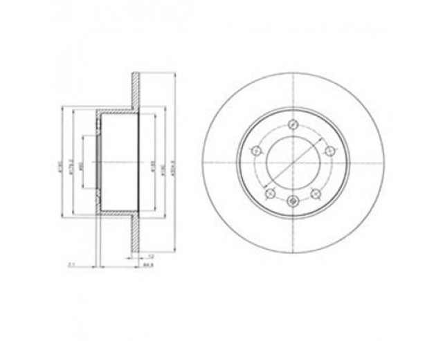 ARKA FREN AYNASI RENAULT MASTER III 10 OPEL MOVANO B 10 2.3DCI 305X12X90X72X5DL TEK TEKER