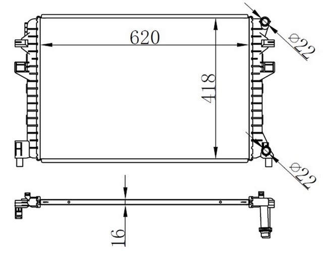 SU RADYATORU [620X395X16 MM] GOLF7 - PASSAT - A3 - LEON CJZB - CYVA - CJZA - CYVB - CPVA - CPTA - CHPA - CLHA - CLHB - CRKA - CRKB 1.2 - 1.4 TSI - 1.6 TDI 13 - 