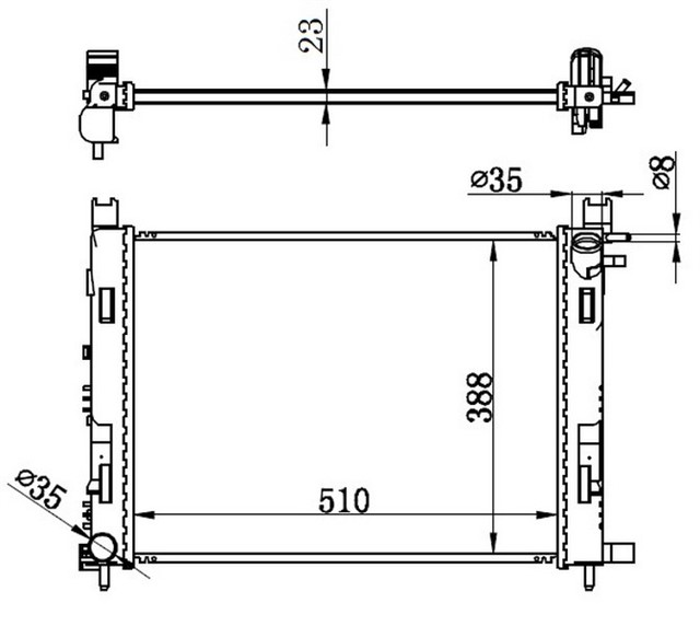 MOTOR SU RADYATORU CAPTUR I 12 CLIO IV 12 DOKKER 12 SYMBOL III 14 SANDERO II 12 0.9 TCE 1.2 TCE 1.5 DCI 1.6 506X414X18 BRAZING