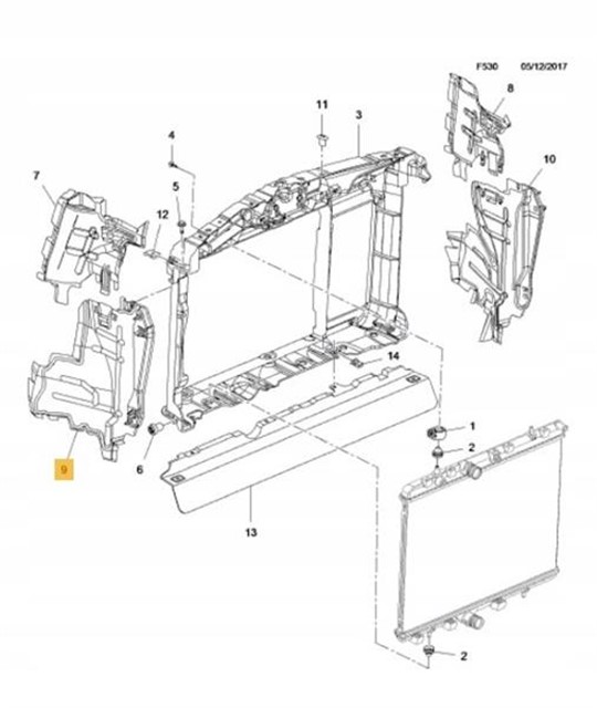 RAD.HAVA YONLENDIRME ALT SOL CROSSLAND X