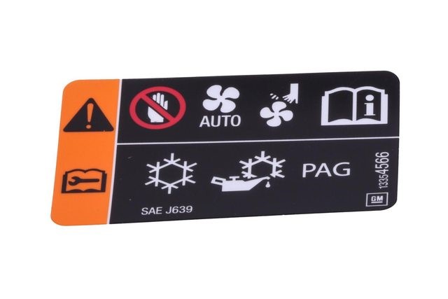 KLIMA CIHAZI UYARI ETIKETI OPEL