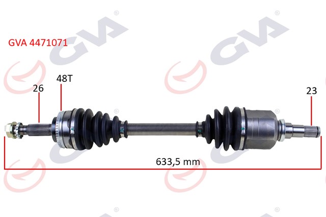 KOMPLE AKS SOL COROLLA E12 1.4 VVT - I 02 - 07 ABS LI 48DIS 633MM