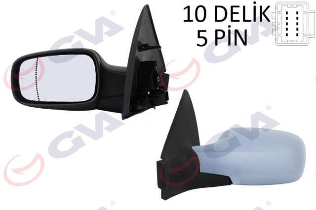 DIS DIKIZ AYNASI SOL MEGANE 02 ELEKTRIKLI ISITMALI ASTARLI ASFERIK 5 FIS VM - 138EHPAL