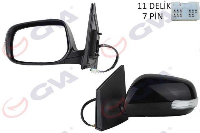 DIS DIKIZ AYNASI SOL COROLLA 10 ELEKTRIKLI ISITMALI KATLANIR SINYALLI ASTARLI ASFERIK 7 FIS VM - 6264NEBAL