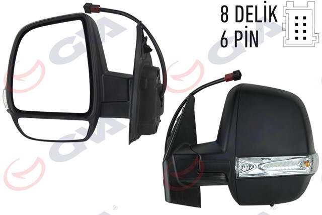 DIS DIKIZ AYNASI SOL DOBLO 11 ELEKTRIKLI ISITMALI SINYALLI CIFT CAM KONVEKS 6 FIS VM - 669EHPL