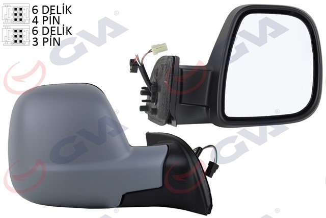 DIS DIKIZ AYNASI SAG BERLINGO - PARTNER 13 ELEKTRIKLI ISITMALI SENSORLU ASTARLI KONVEKS