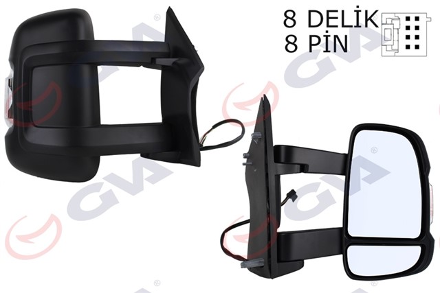 DIS DIKIZ AYNASI SAG DUCATO - BOXER - JUMPER 06 ELEKTRIKLI ISITMALI SINYALLI UZUN KOL KONVEKS 8 FIS VM - 6203NEHR