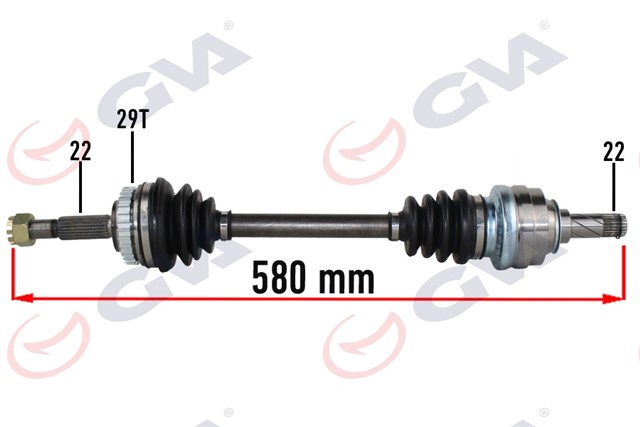 KOMPLE AKS SOL OPEL - MERIVA A 1.6 03 - 10 ABS LI 29 DIS 580MM