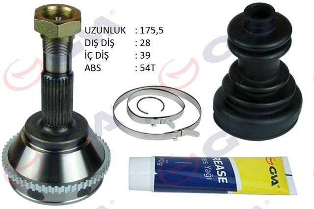 AKS KAFASI DIS ON DUCATO - BOXER - JUMPER 2.5 D 94 - 02 14Q ABS LI 54DIS 15 JANT 28X39X63 175.5MM